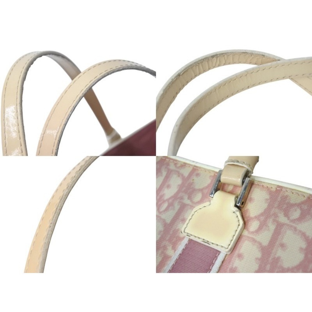 Dior White Canvas Pink Handbag Trotter Christian - Picture 4 of 8
